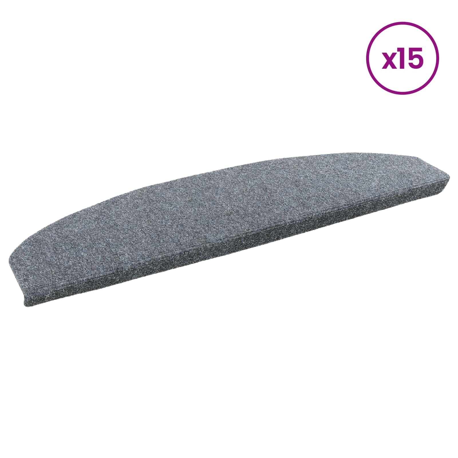 vidaXL Samoprzylepne maty na schody Półokrąg 15 pcs jasnoszary