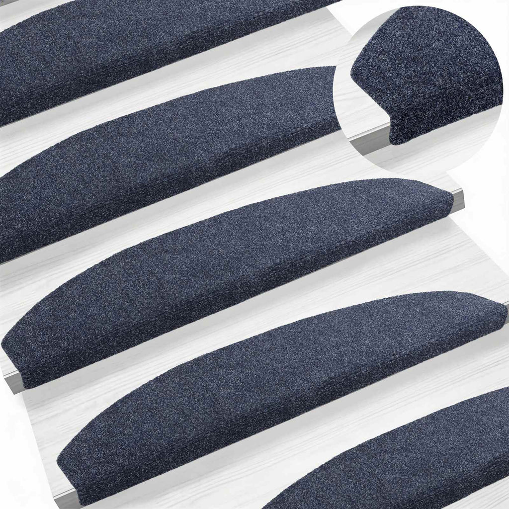 vidaXL Samoprzylepne maty na schody Półokrąg 15 pcs niebieski