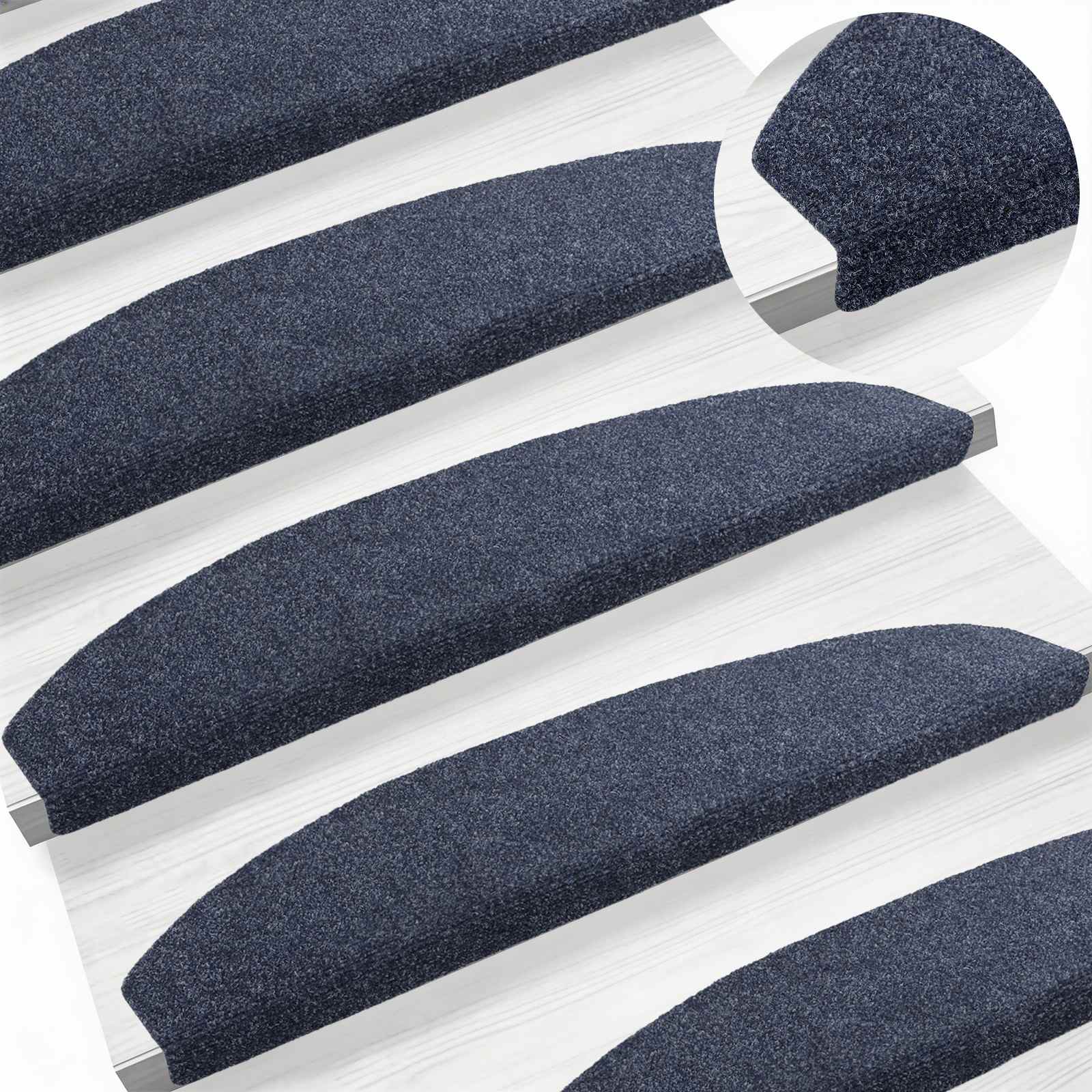 vidaXL Samoprzylepne maty na schody Półokrąg 15 pcs niebieski