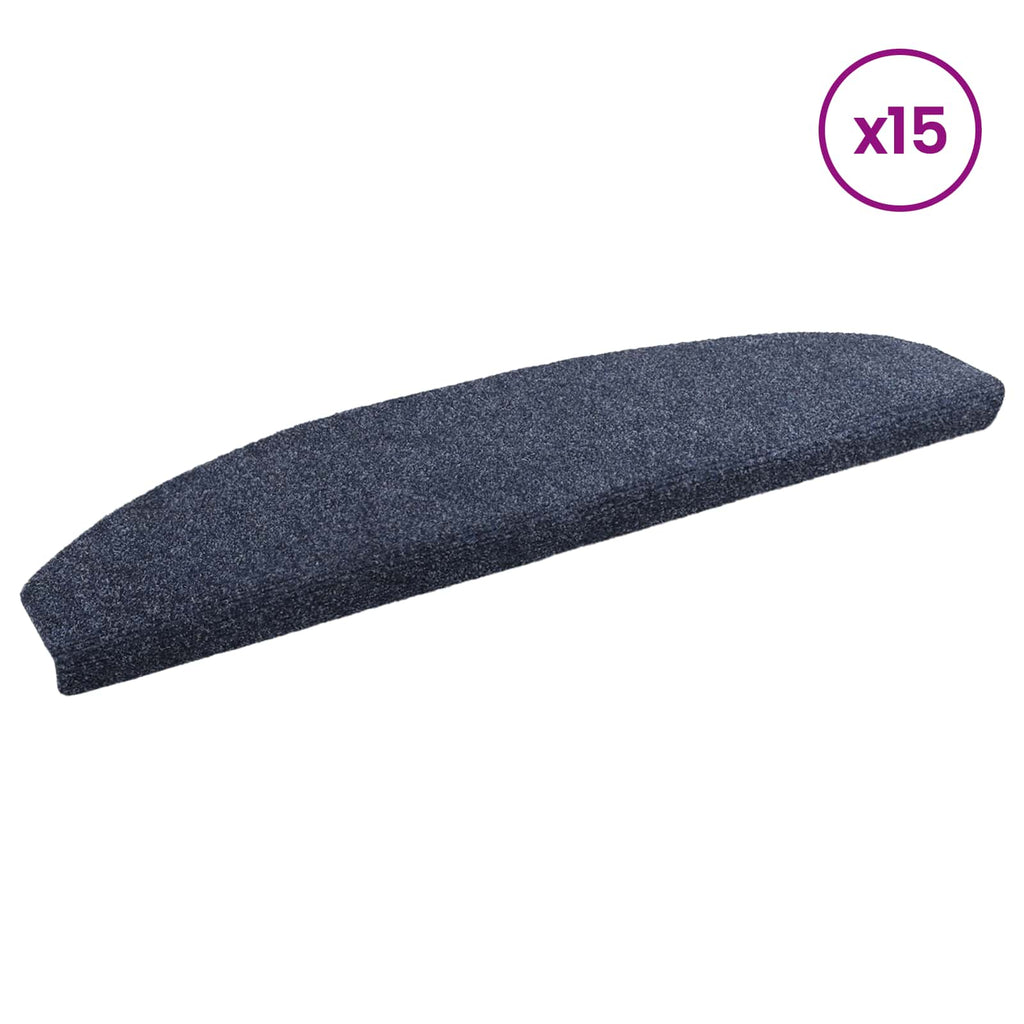 vidaXL Samoprzylepne maty na schody Półokrąg 15 pcs niebieski