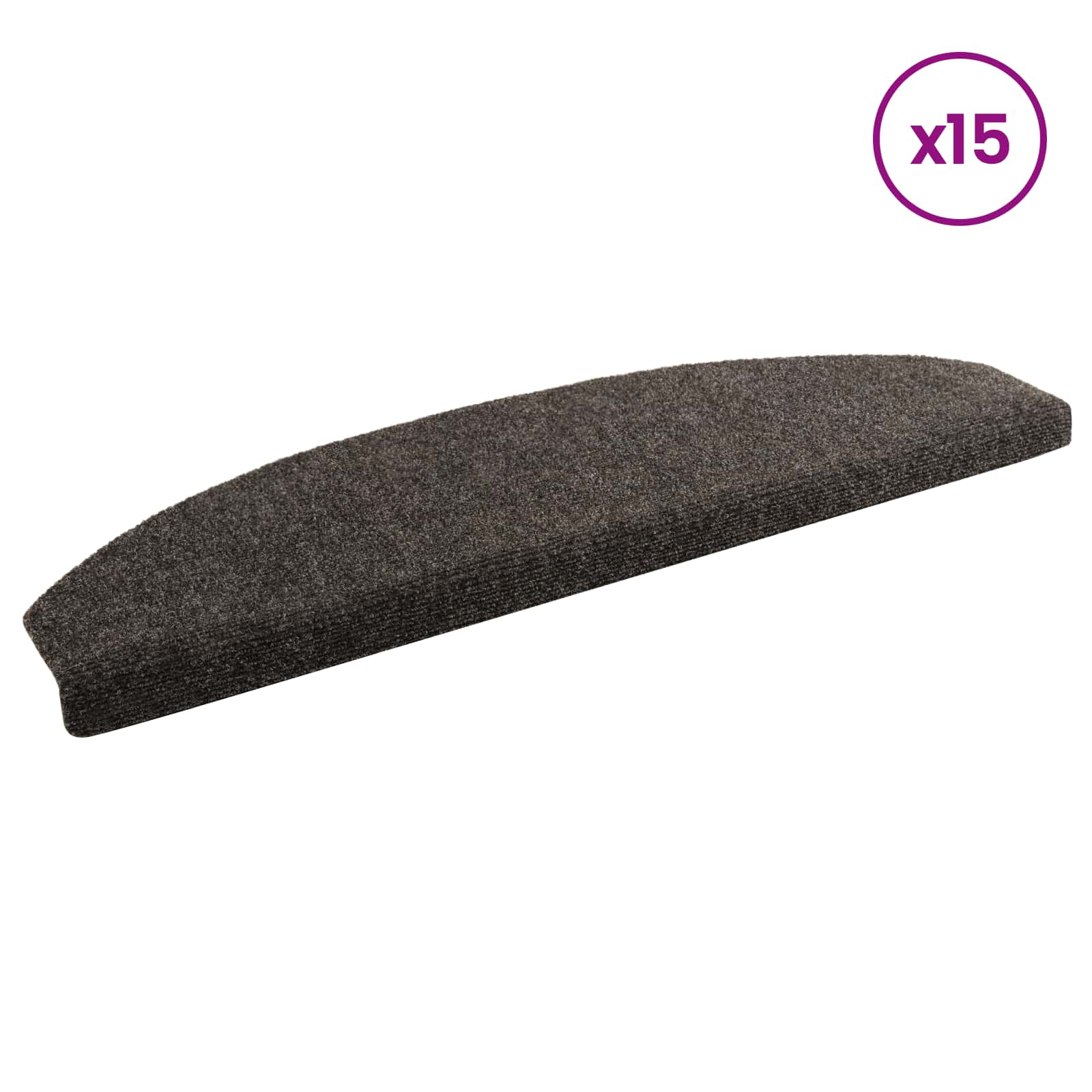 vidaXL Samoprzylepne maty na schody Półokrąg 15 pcs antracytowy