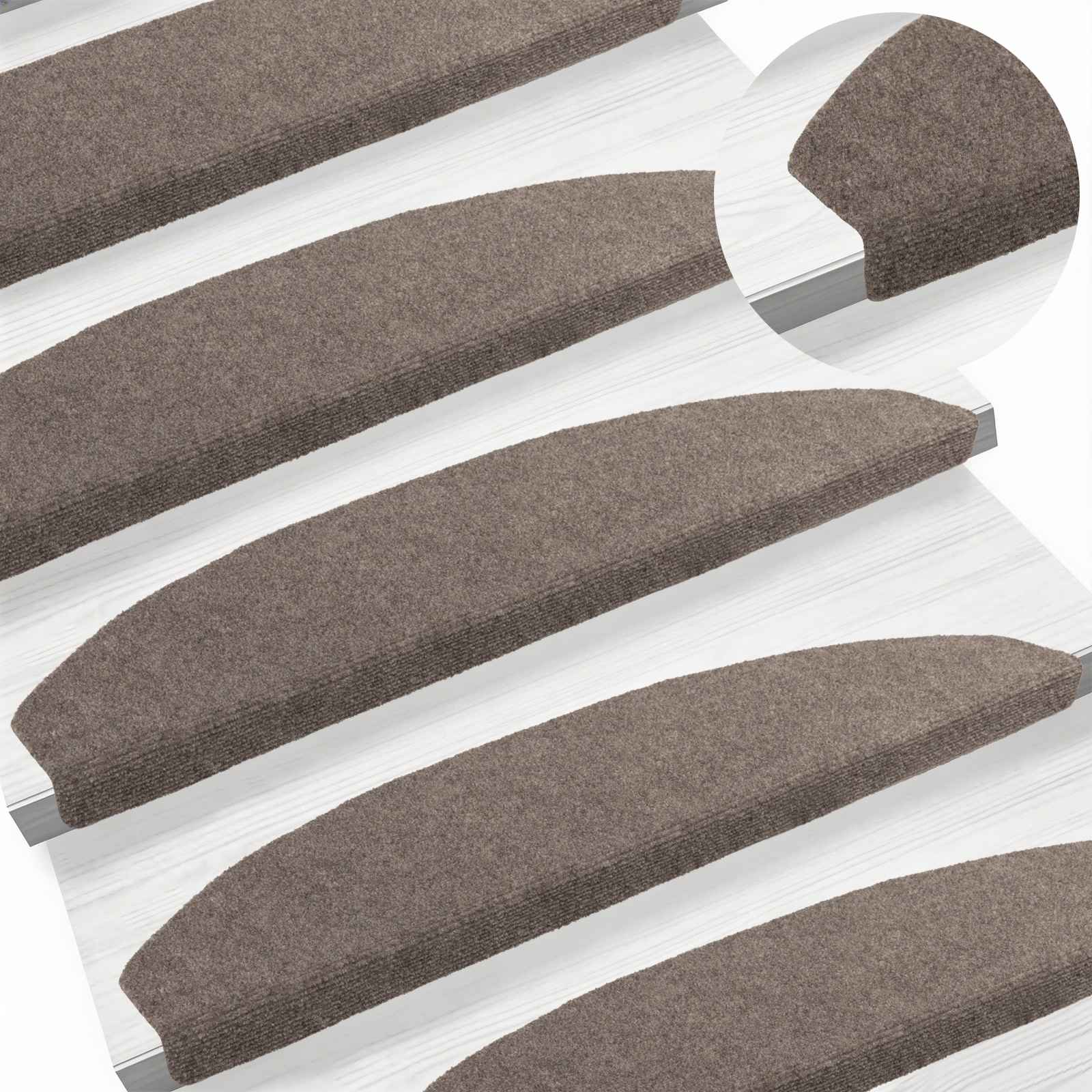 vidaXL Samoprzylepne maty na schody 15 pcs Mokka 80 x 24,5 x 3,5 cm