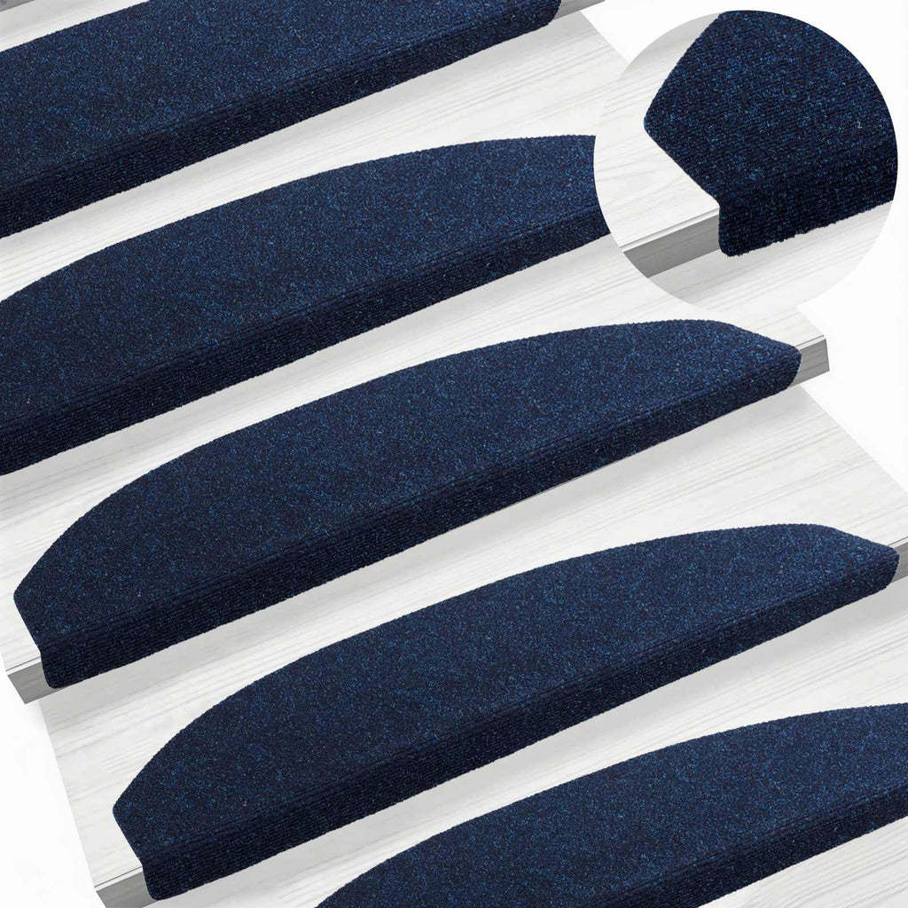 vidaXL Samoprzylepne maty na schody Półokrąg 15 pcs Granatowy