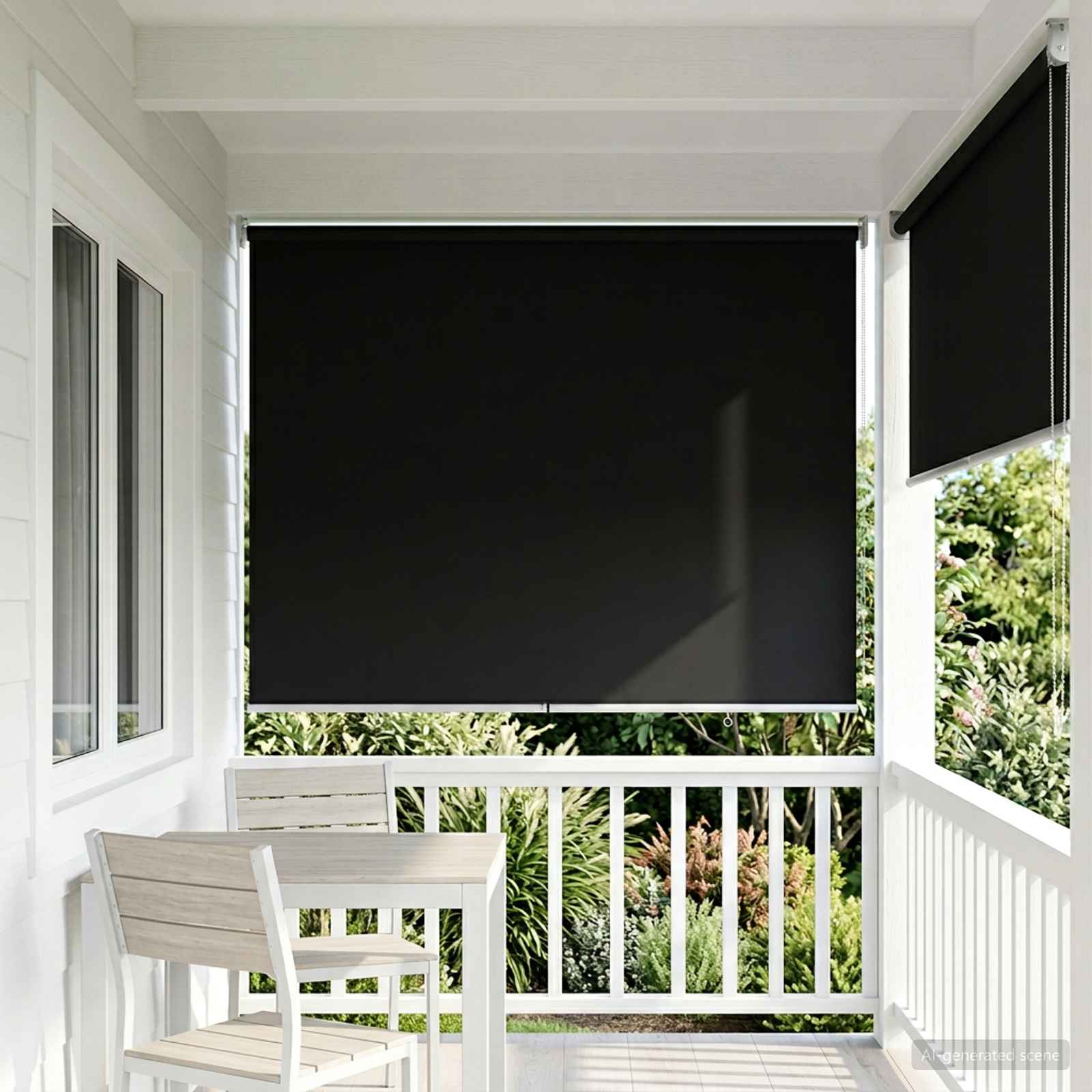 vidaXL Zewnętrzna roleta przeciwsłoneczna z ochroną UV Czarny