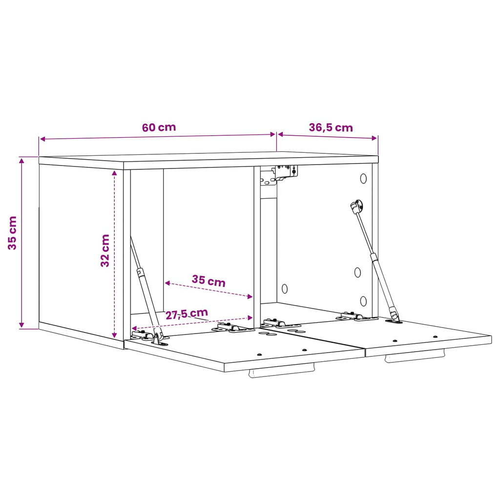 vidaXL Szafka ścienna 60 x 36,5 x 35 cm Drewno inżynieryjne