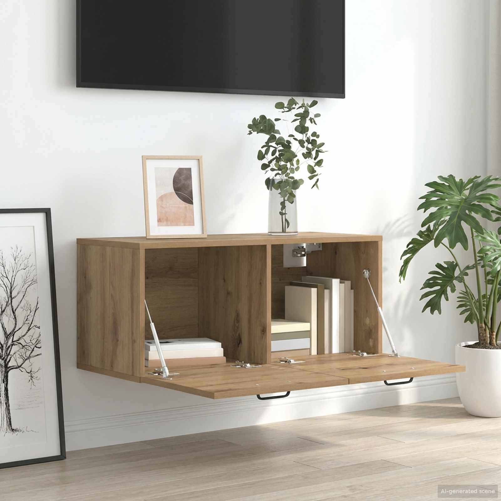 vidaXL Szafka ścienna Do montażu na ścianie Dąb artisan