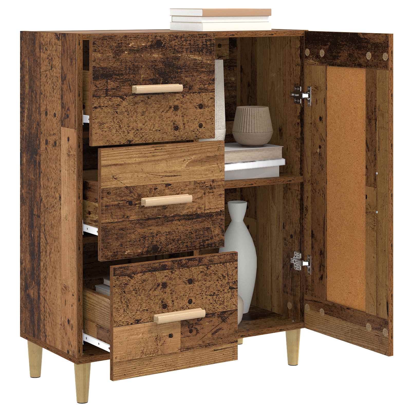 vidaXL Bufet Stare drewno 69,5 x 34 x 90 cm Drewno inżynieryjne
