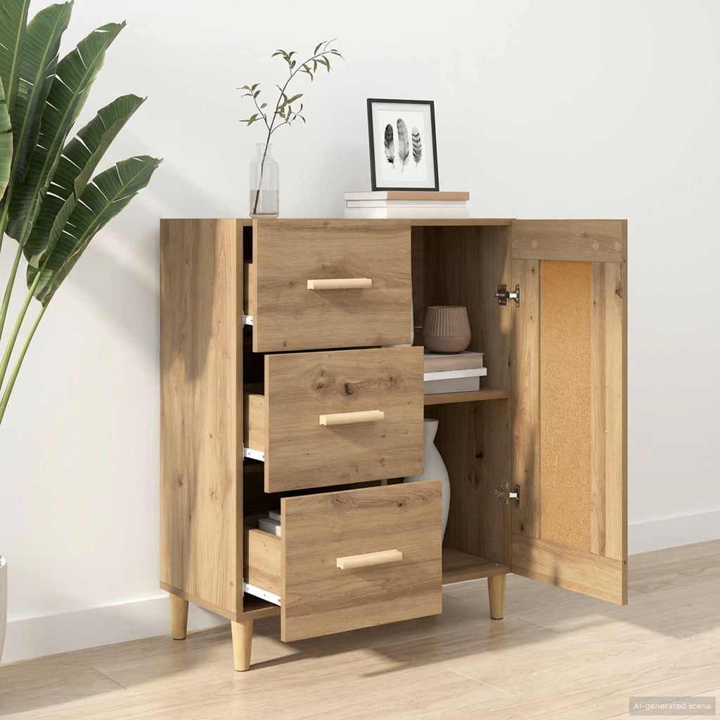 vidaXL Bufet Dąb artisan 69,5 x 34 x 90 cm Drewno inżynieryjne