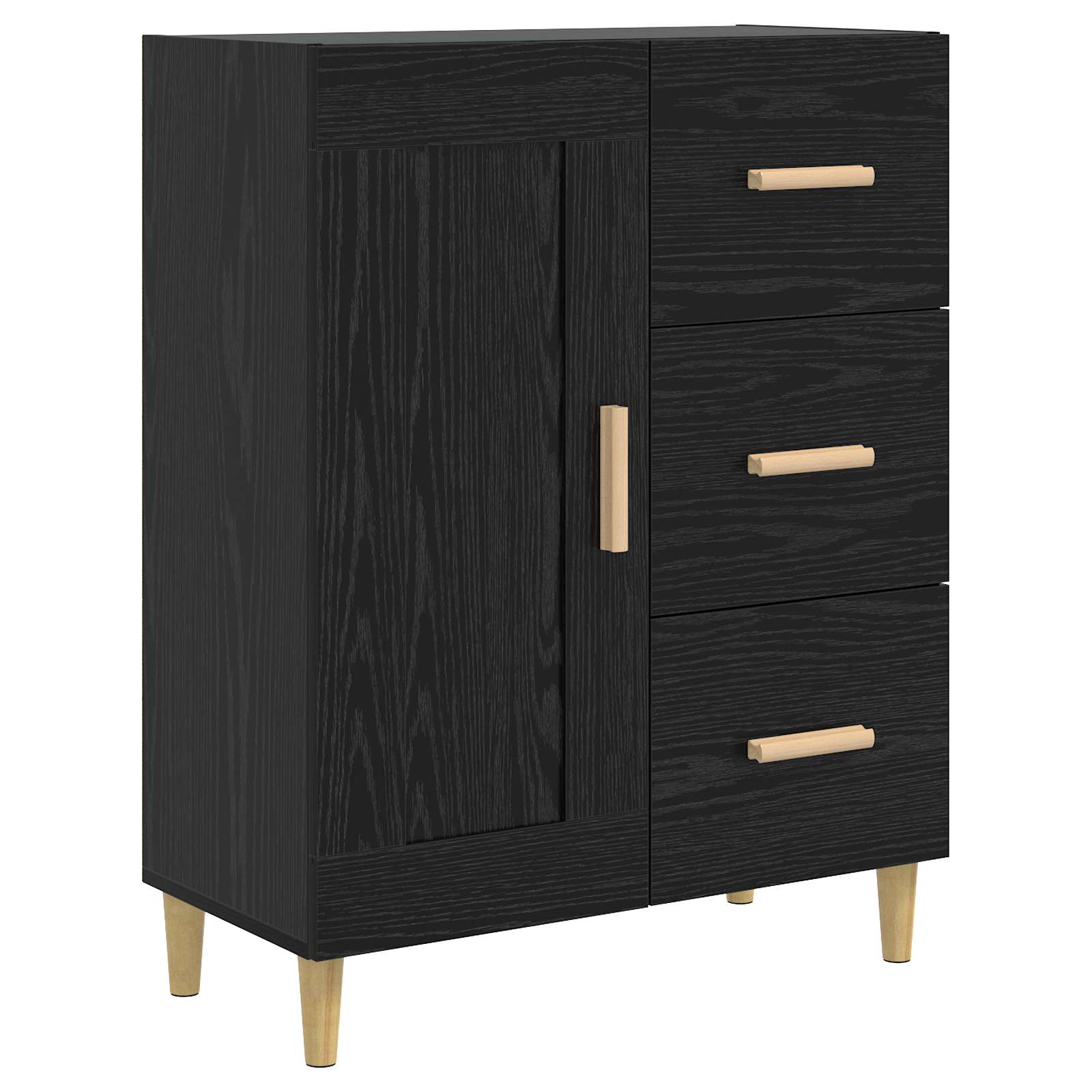 vidaXL Bufet Czarny dąb 69,5 x 34 x 90 cm Drewno inżynieryjne