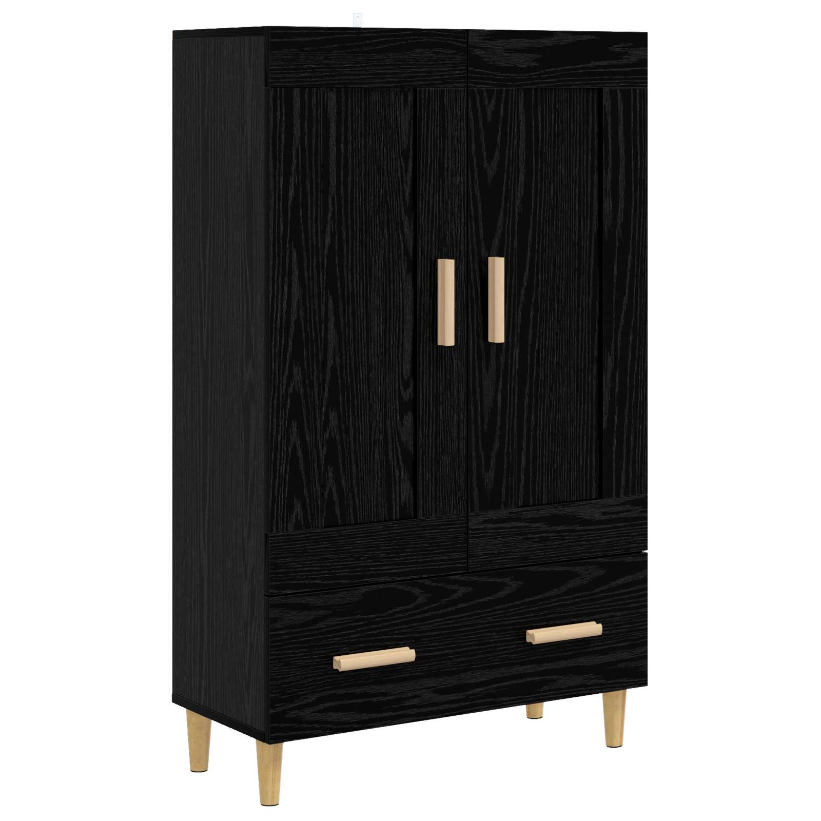 vidaXL Highboard Czarny dąb 70 x 31 x 115 cm Drewno inżynieryjne