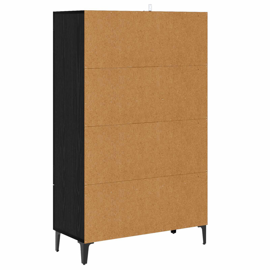 vidaXL Highboard Czarny dąb 70 x 31 x 115 cm Drewno inżynieryjne