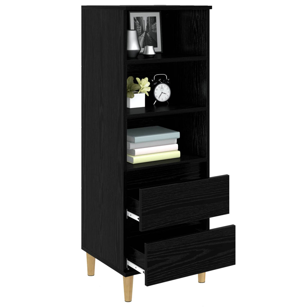 vidaXL Highboard Czarny dąb 40 x 36 x 110 cm Drewno inżynieryjne