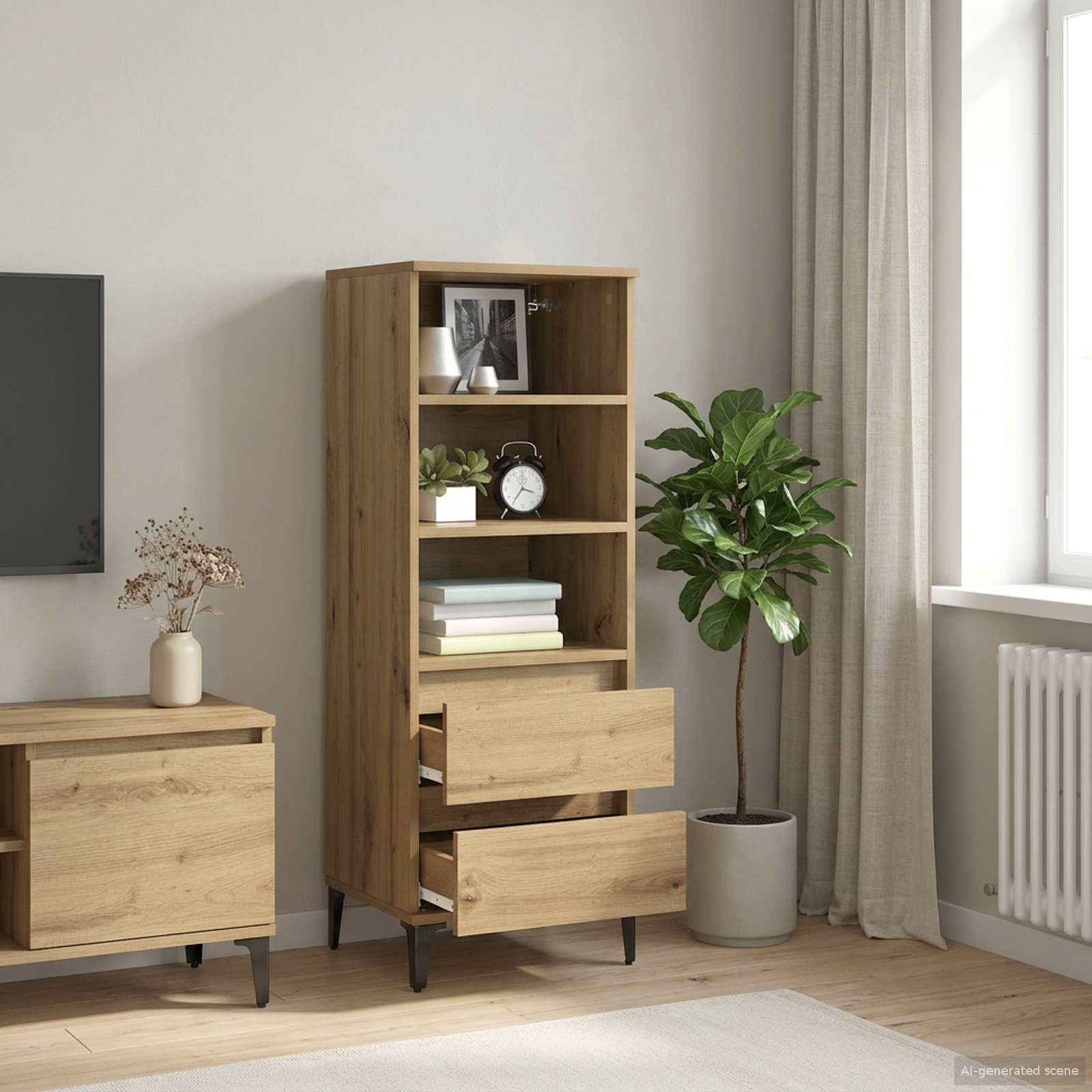 vidaXL Highboard Dąb artisan 40 x 36 x 110 cm Drewno inżynieryjne