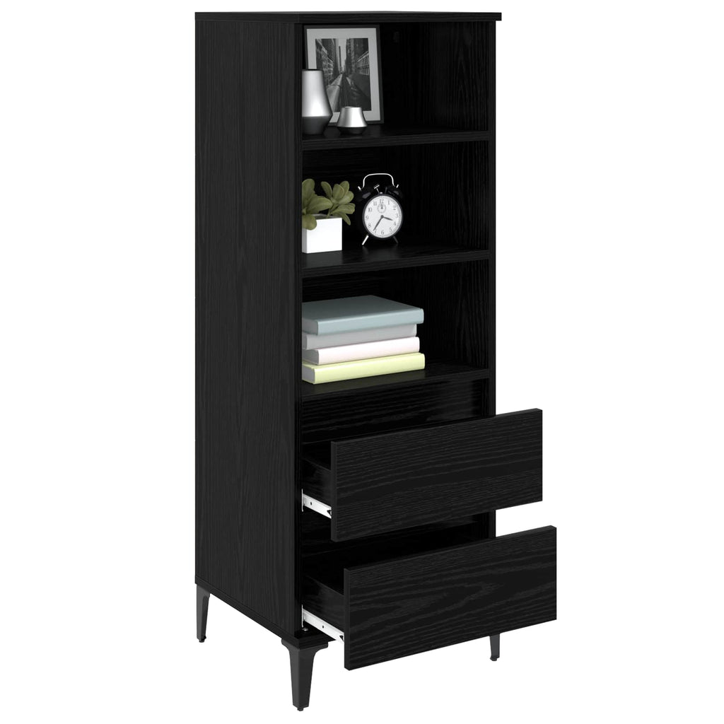 vidaXL Highboard Czarny dąb 40 x 36 x 110 cm Drewno inżynieryjne
