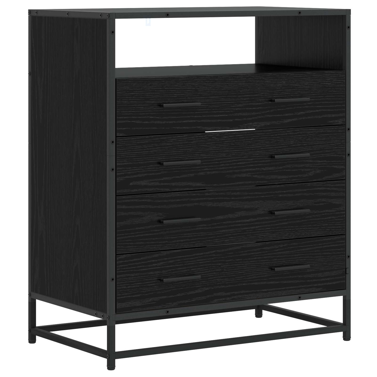 vidaXL Szafka z Szufladami 4-Szuflada Czarny dąb 70 x 41 x 83,5 cm