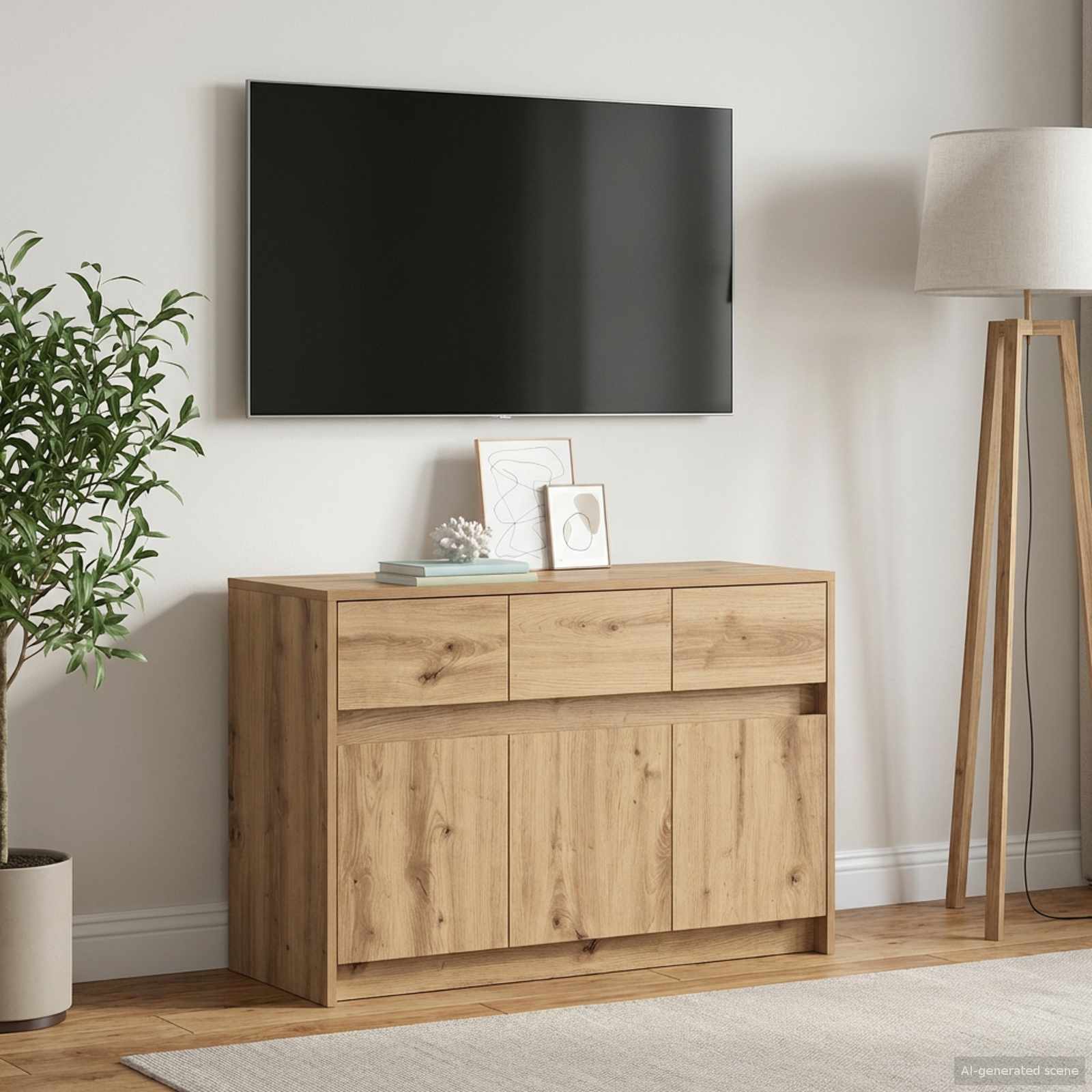 vidaXL Szafka pod telewizor 91 x 34 x 61 cm Dąb artisan