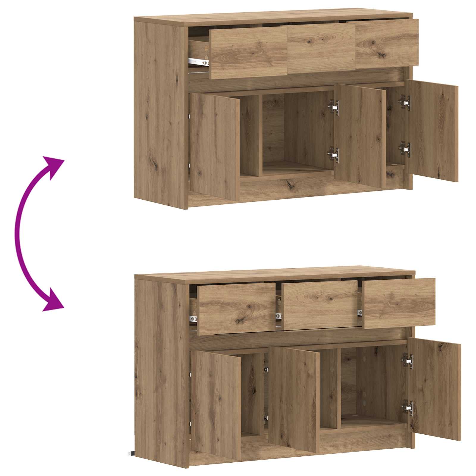 vidaXL Szafka pod telewizor 91 x 34 x 61 cm Dąb artisan