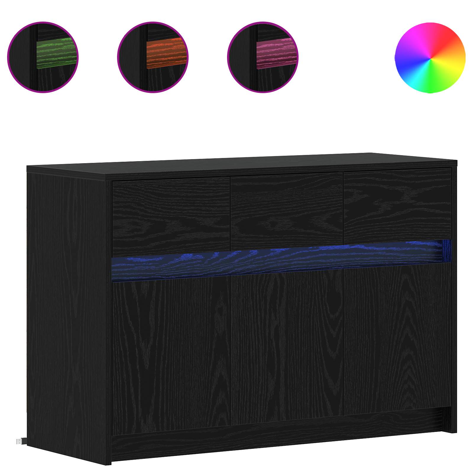vidaXL Szafka pod telewizor 91 x 34 x 61 cm Czarny dąb