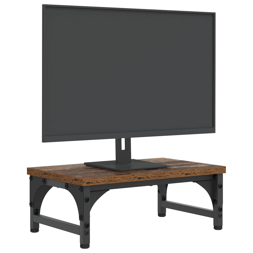 vidaXL Stojak na Monitor Stare drewno 37 x 23 x 14 cm PB