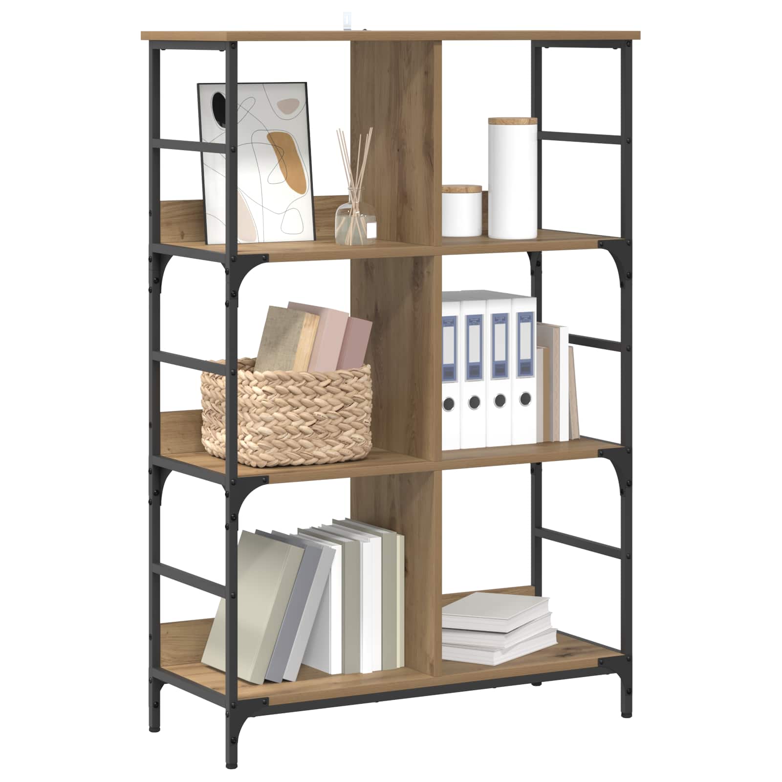 vidaXL Półka na książki 4 poziomy 78,5 x 33 x 117,5 cm metal PB