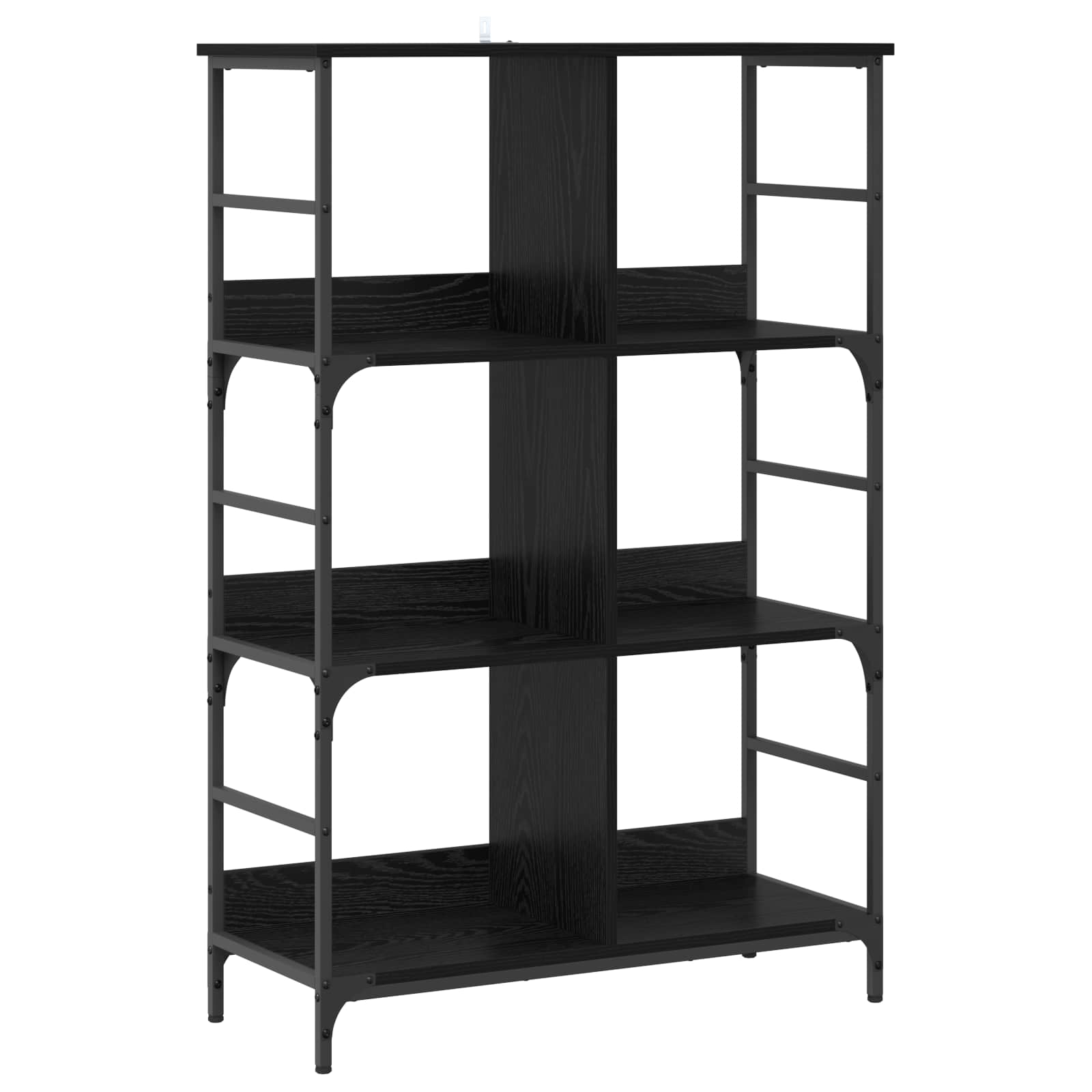 vidaXL Półka na książki Czarny dąb 78,5 x 33 x 117,5 cm metal PB