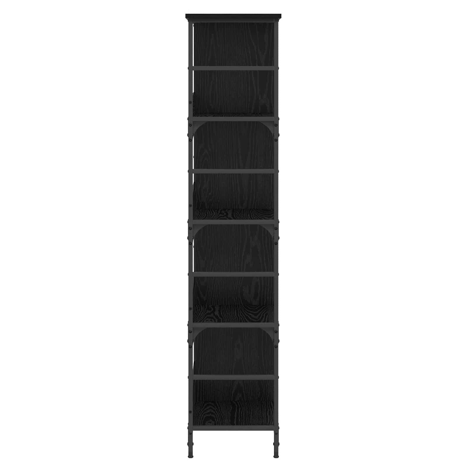vidaXL Półka na książki Czarny dąb 78,5 x 33 x 153 cm metal PB