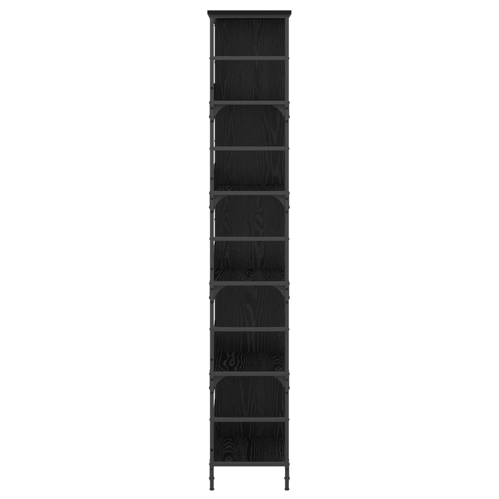 vidaXL Półka na książki Czarny dąb 78,5 x 33 x 188,5 cm metal PB