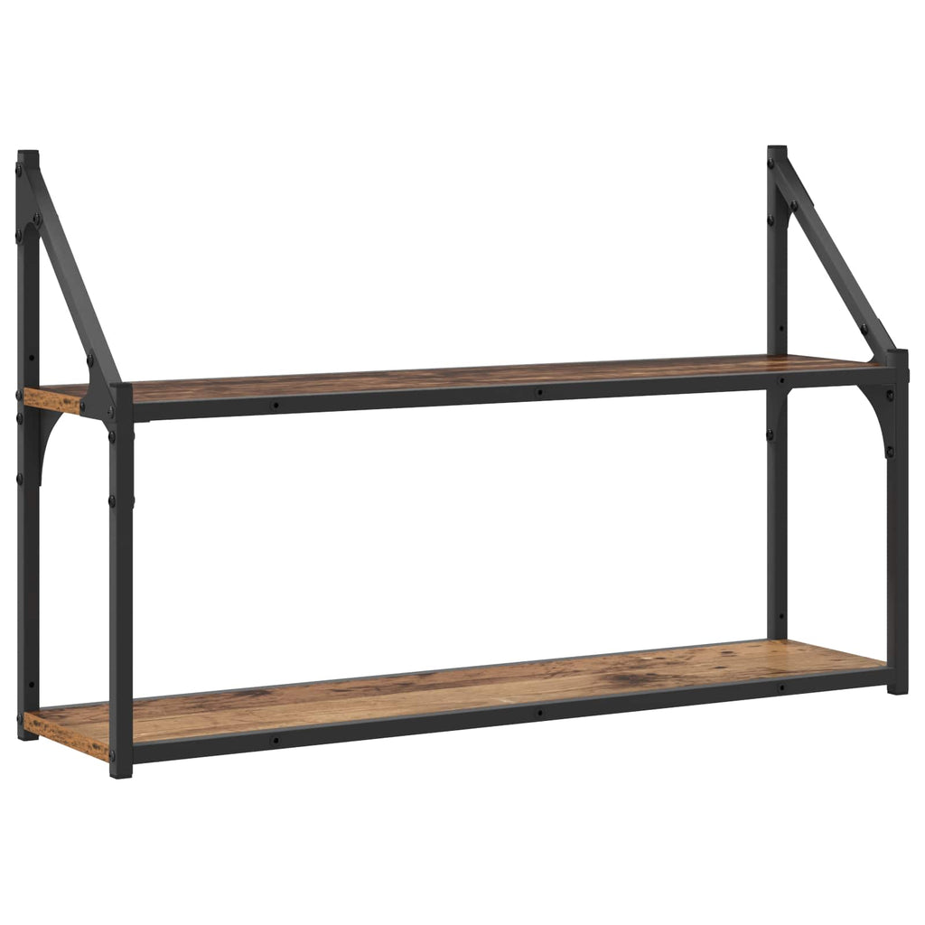 vidaXL Półka ścienna Do montażu na ścianie stare drewno metal PB