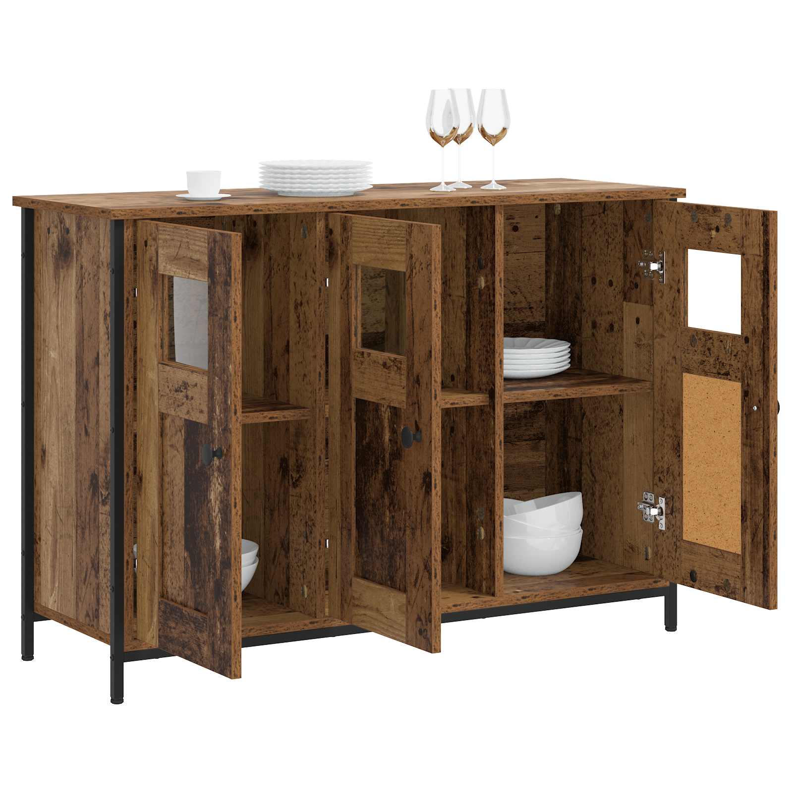 vidaXL Bufet Stare drewno 100 x 35 x 70 cm Drewno inżynieryjne