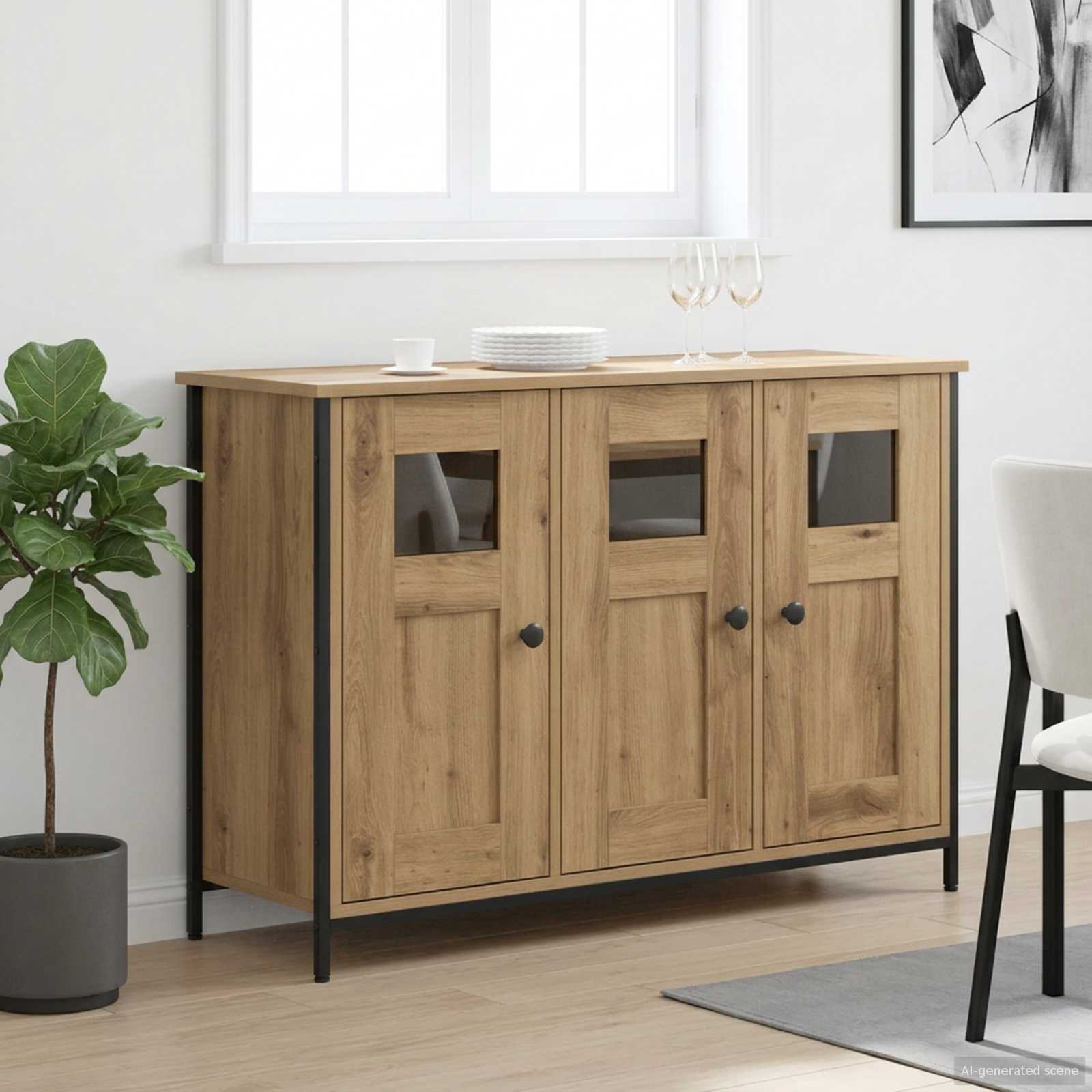 vidaXL Bufet Dąb artisan 100 x 35 x 70 cm Drewno inżynieryjne