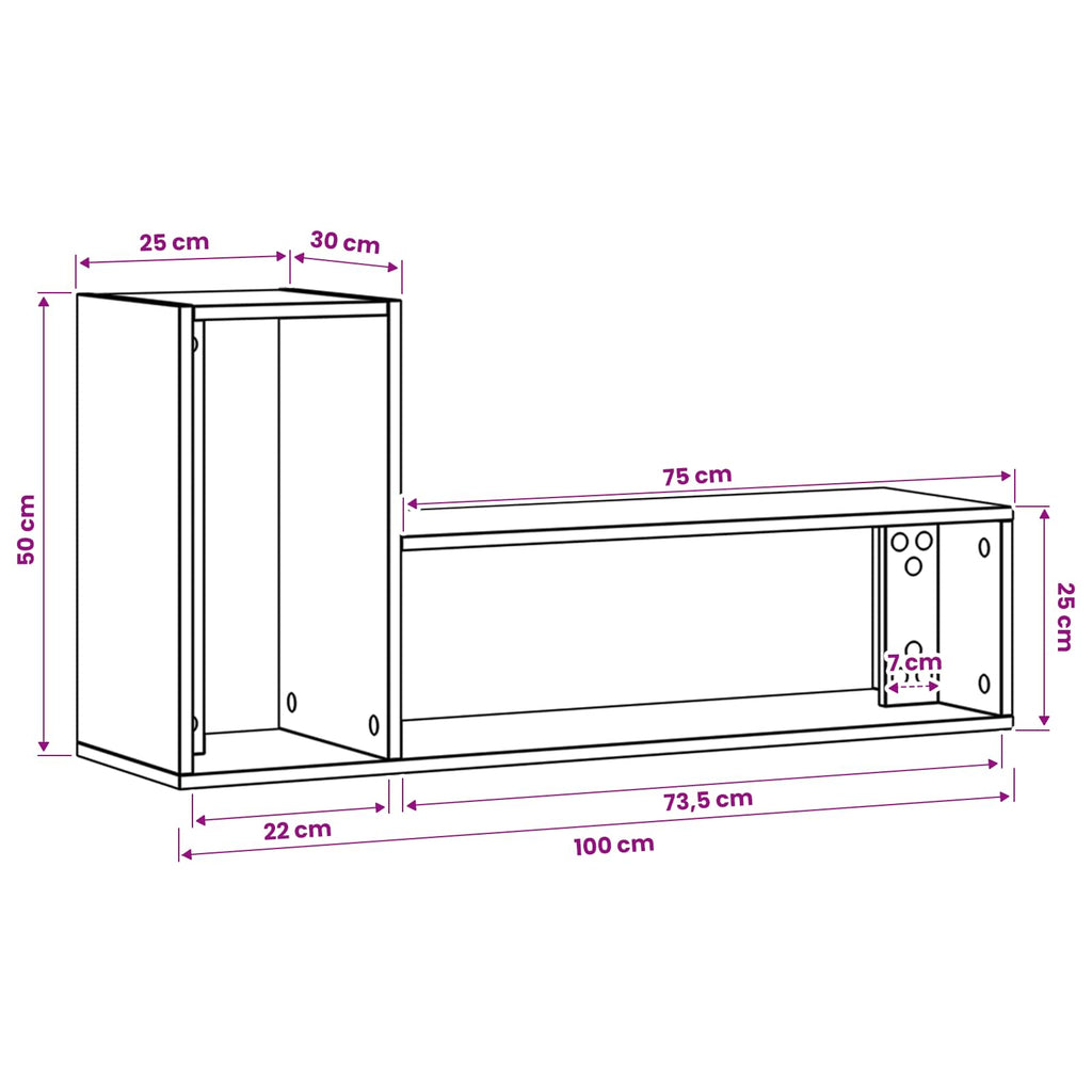 vidaXL Szafka pod telewizor 100 x 30 x 50 cm Stare drewno