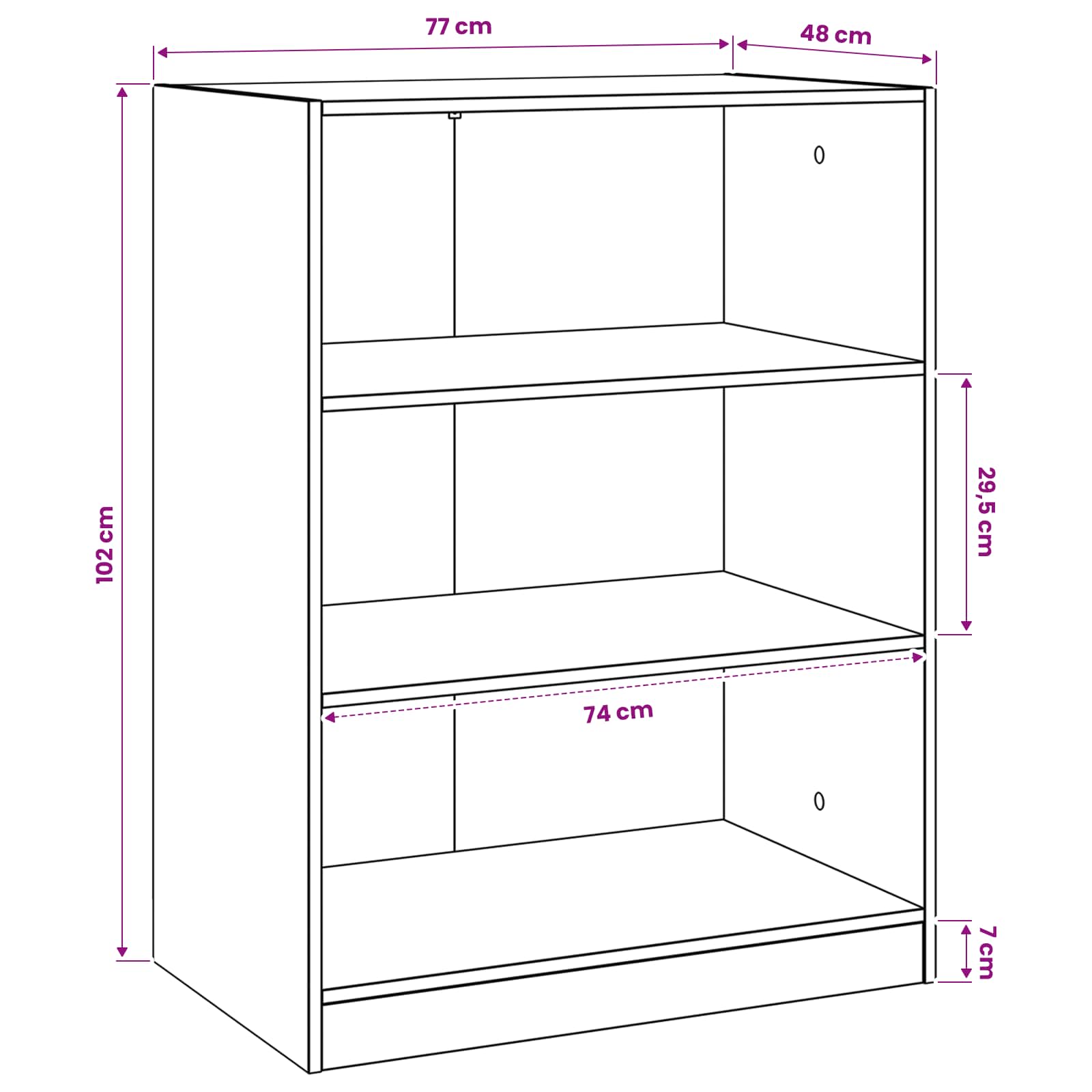 vidaXL Garderoba Dąb artisan 77 x 48 x 102 cm PB