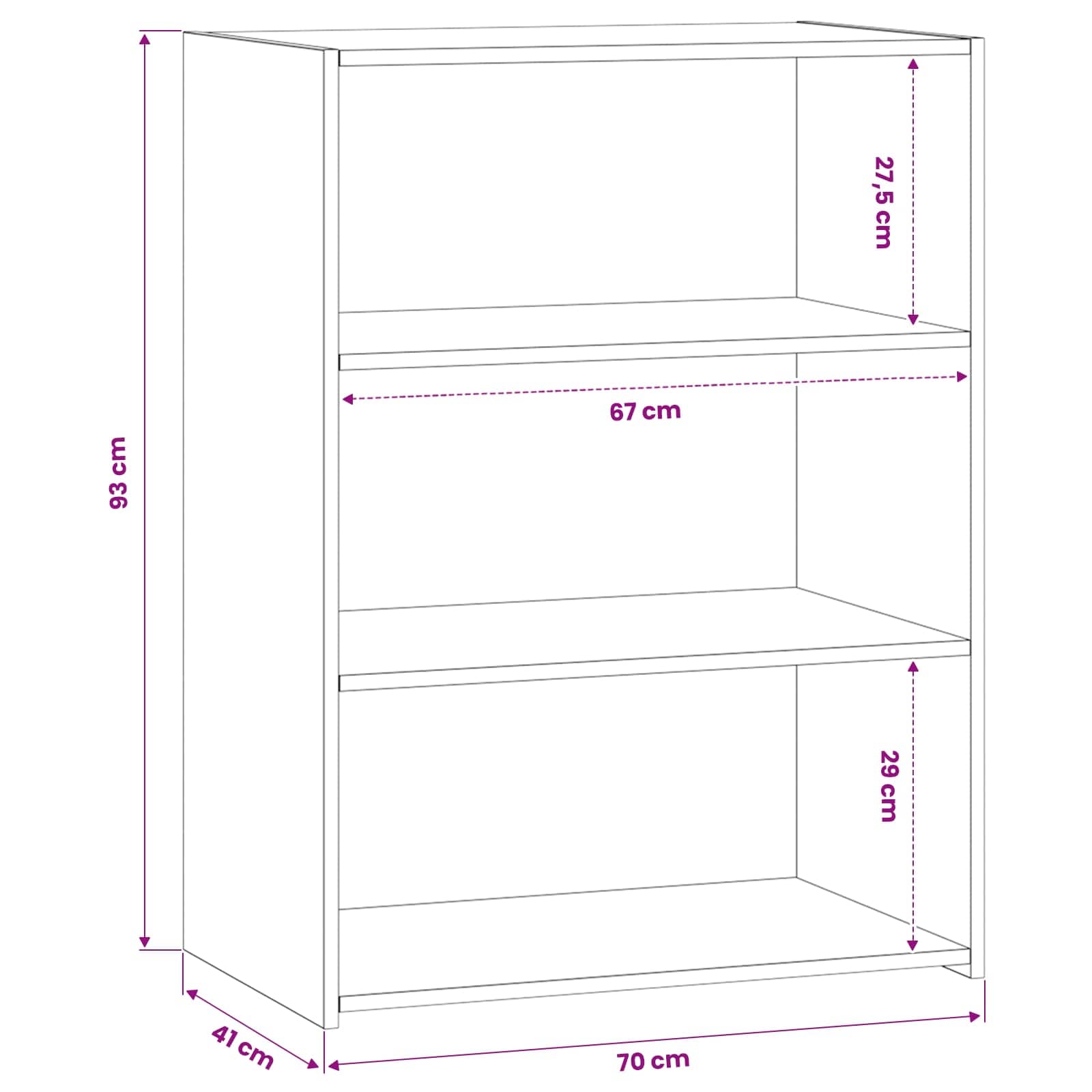 vidaXL Bufet Stare drewno 70 x 41 x 93 cm Drewno inżynieryjne