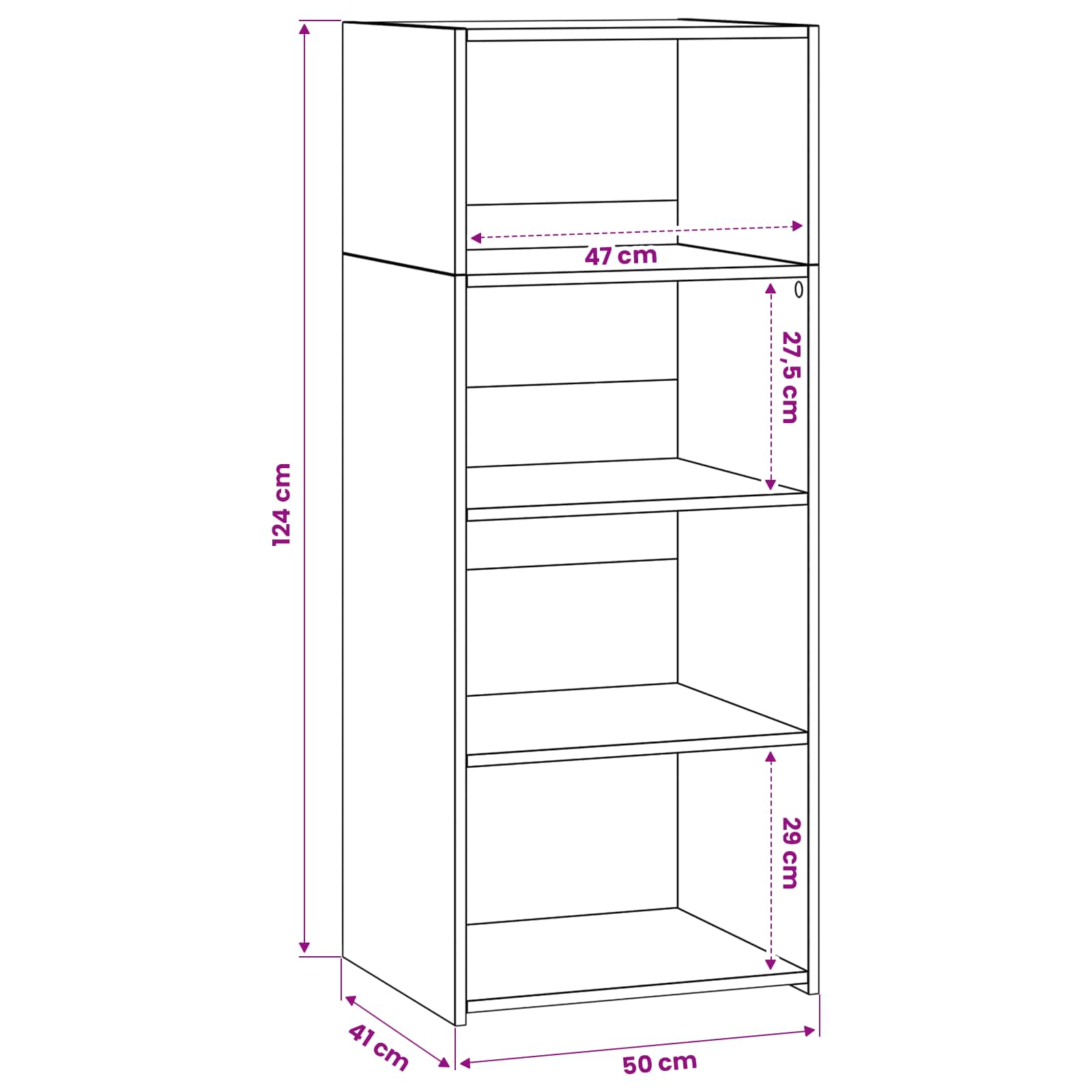 vidaXL Highboard Dąb artisan 50 x 41 x 124 cm Drewno inżynieryjne
