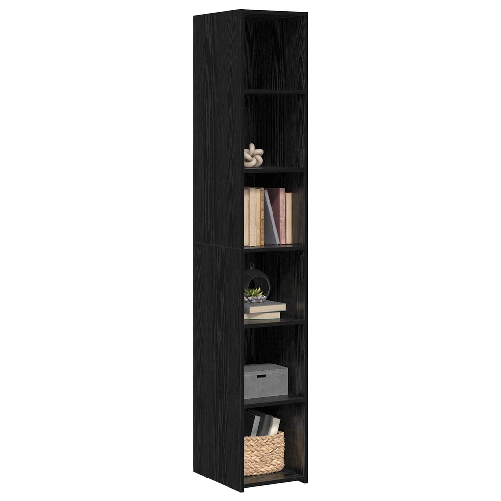 vidaXL Highboard Czarny dąb 30 x 41 x 185 cm Drewno inżynieryjne