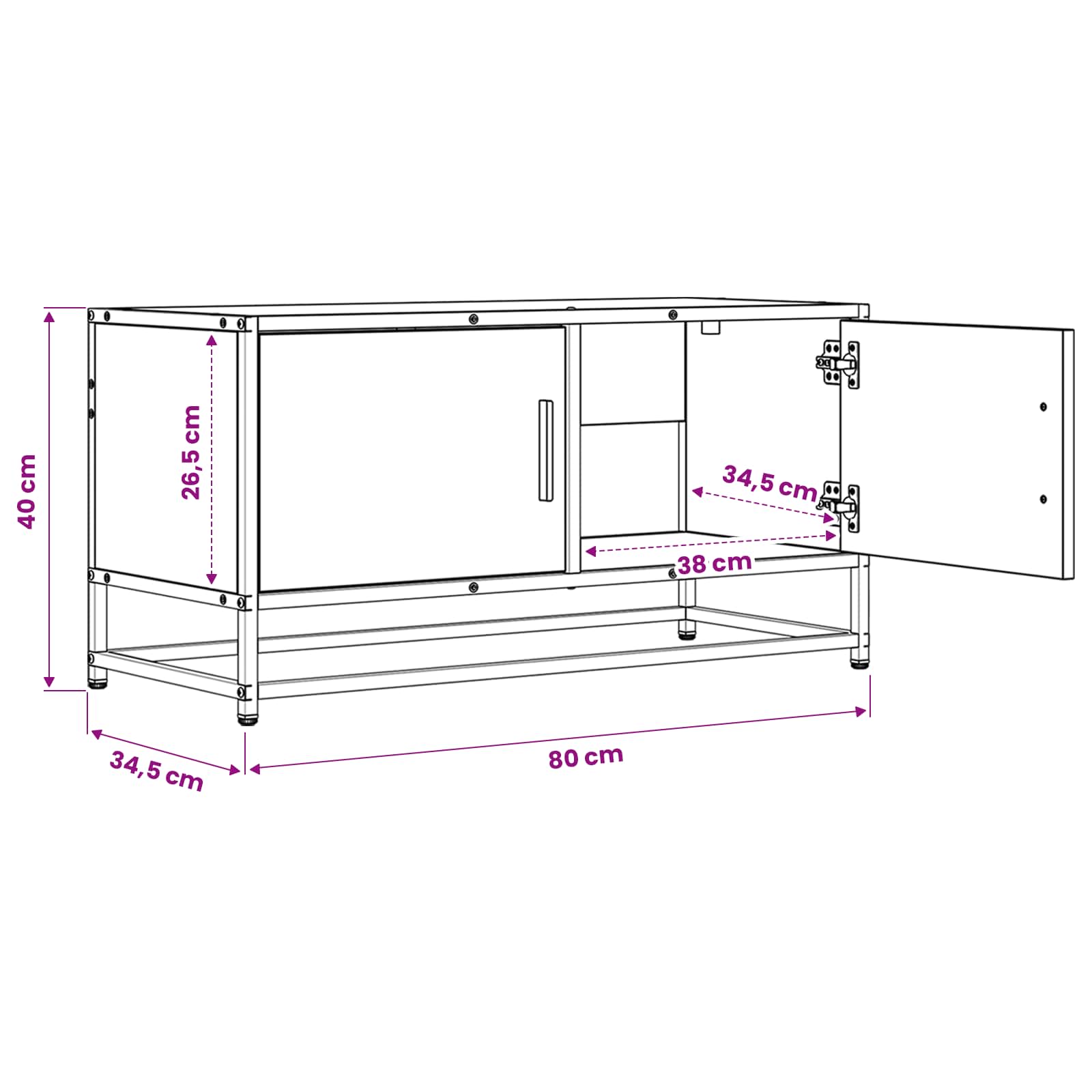 vidaXL Szafka pod telewizor 80 x 34,5 x 40 cm Stare drewno
