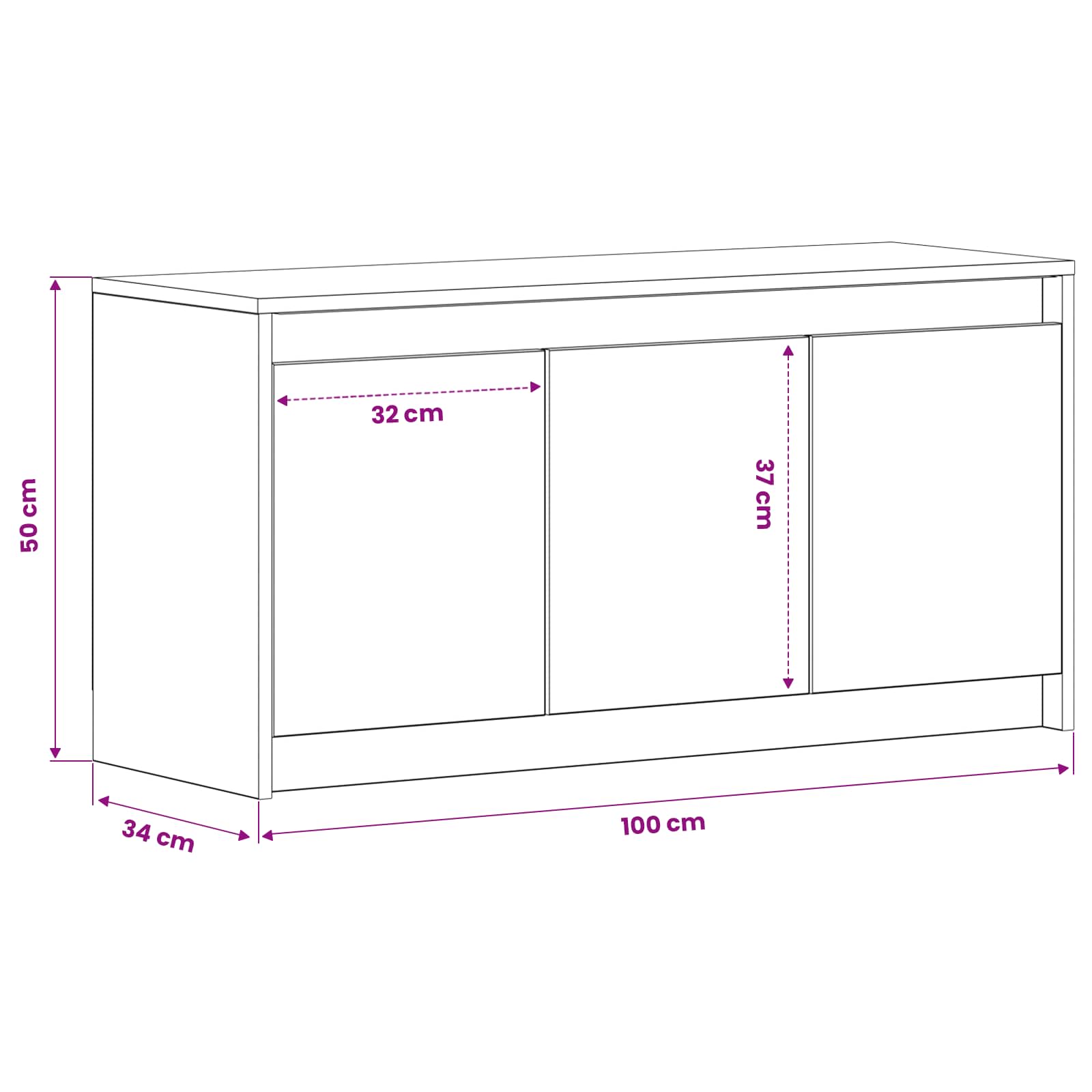 vidaXL Szafka pod telewizor 100 x 34 x 50 cm Czarny dąb