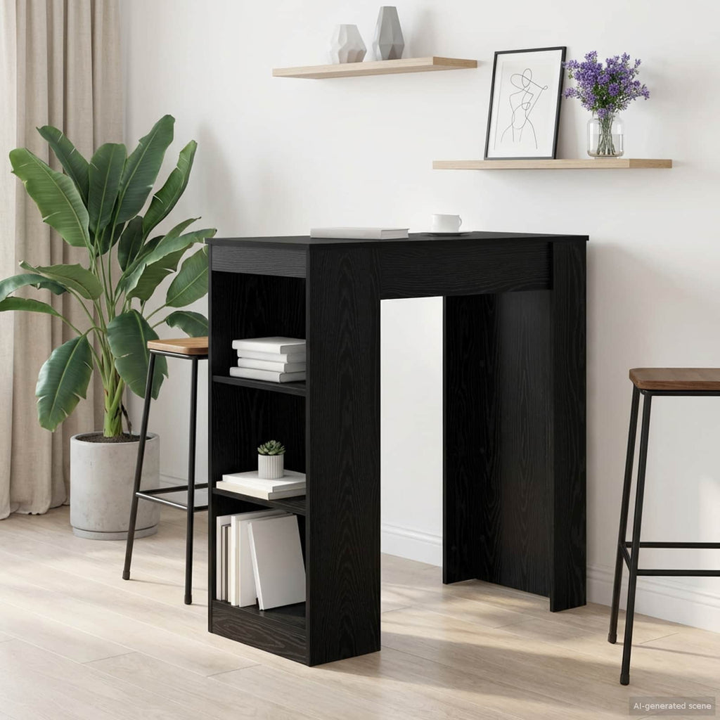 vidaXL Stół barowy 95 x 47 x 103,5 cm Drewno inżynieryjne Czarny dąb
