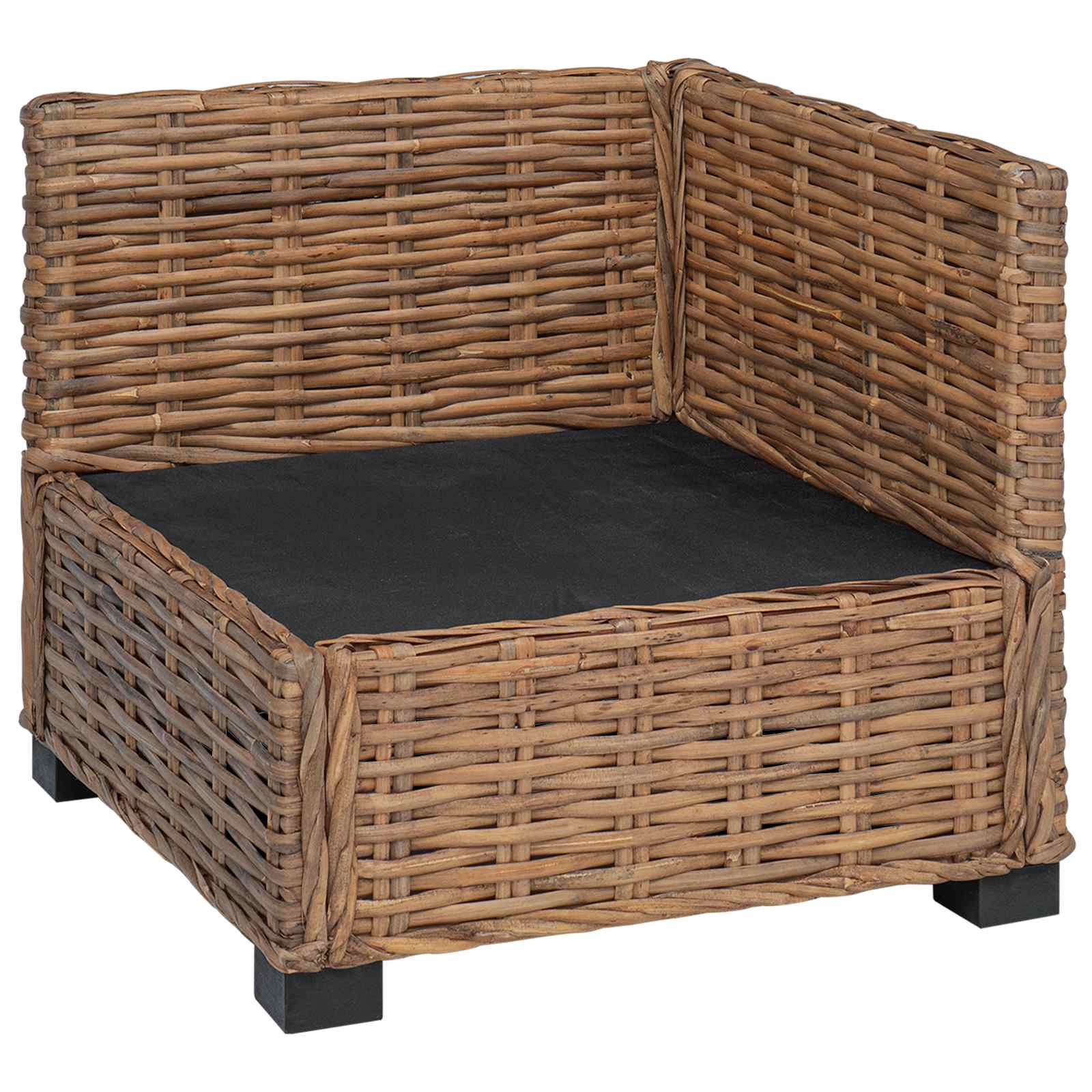 vidaXL Sofa narożna z poduszkami GENDT Naturalny rattan naturalny