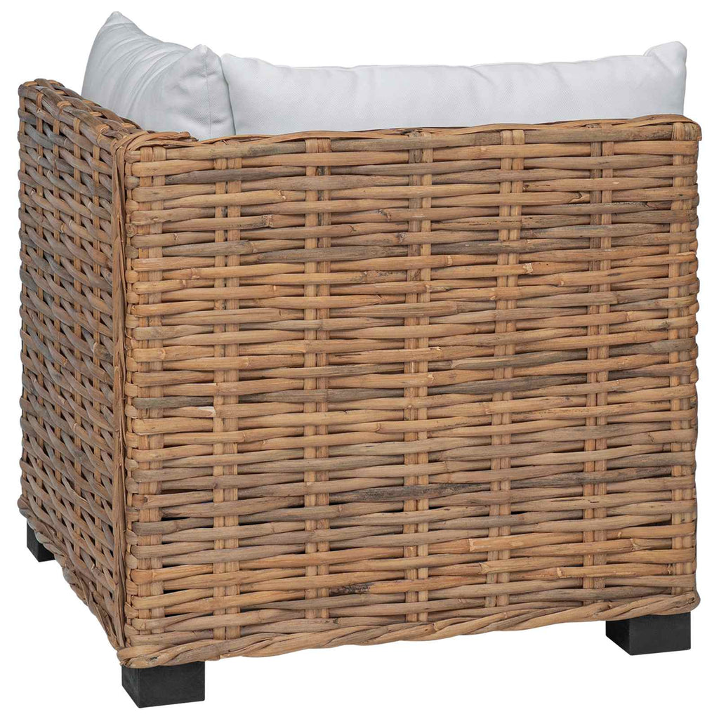 vidaXL Sofa narożna z poduszkami GENDT Naturalny rattan naturalny