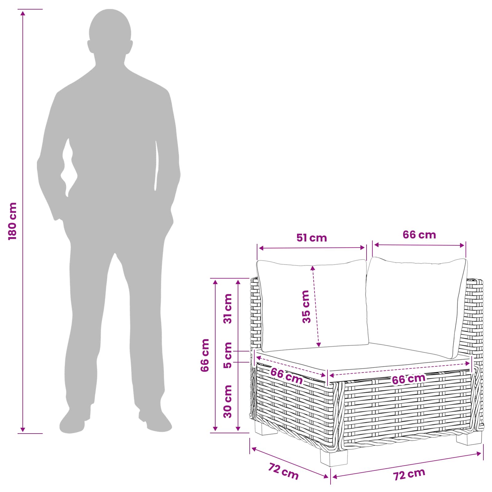 vidaXL Sofa narożna z poduszkami GENDT Naturalny rattan naturalny