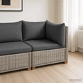 vidaXL Sofa narożna z poduszkami GENDT Naturalny rattan Kubu Szary
