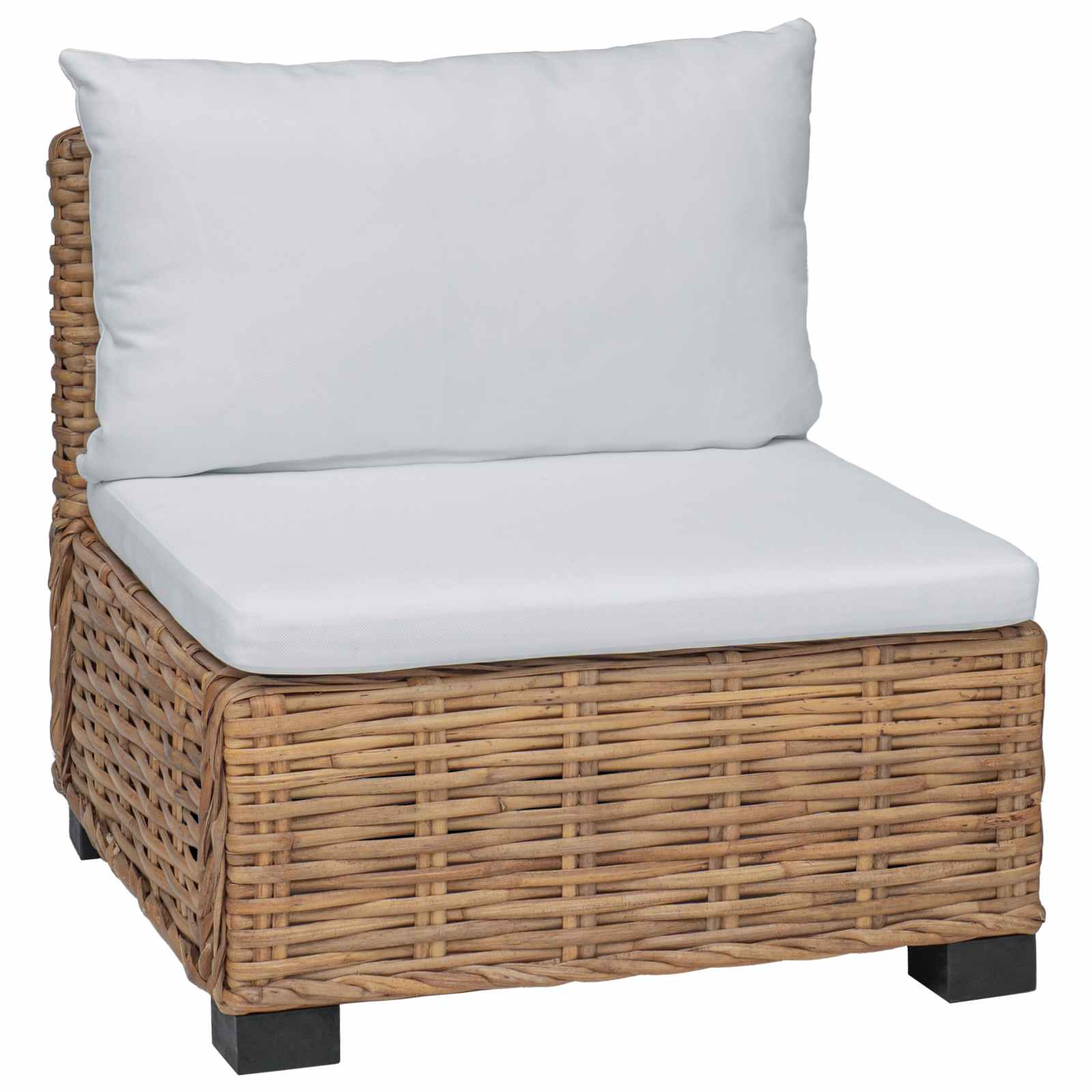 vidaXL Środkowa sofa z poduszkami GENDT Naturalny rattan naturalny