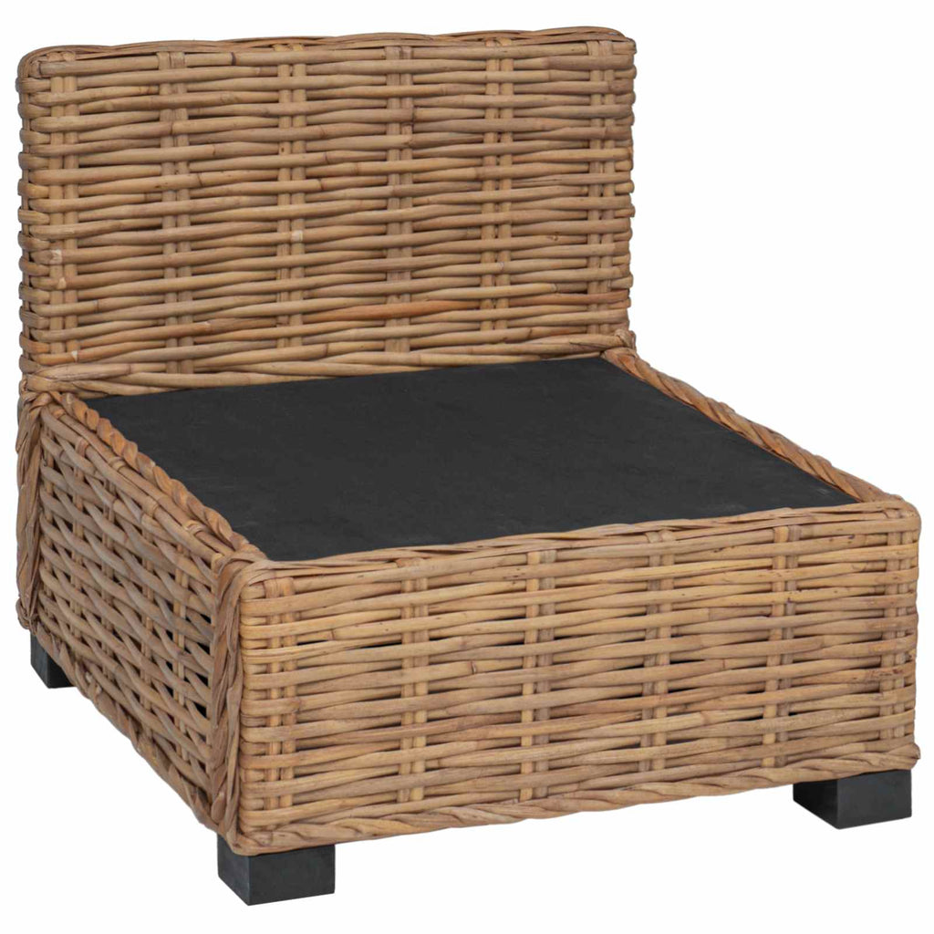 vidaXL Środkowa sofa z poduszkami GENDT Naturalny rattan naturalny