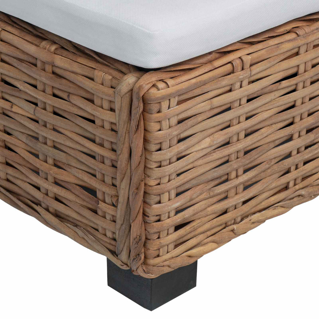 vidaXL Podnóżek z Poduszką GENDT Naturalny rattan naturalny