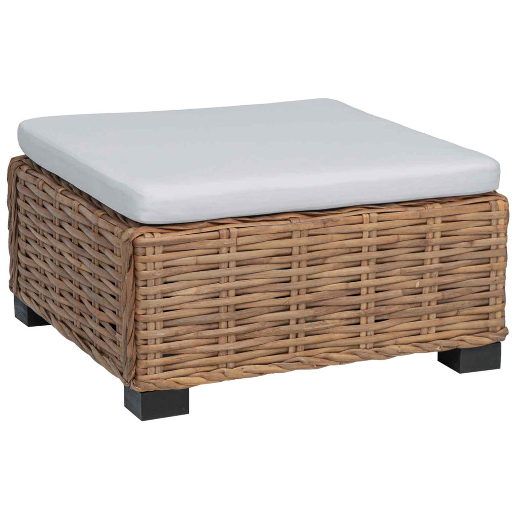 vidaXL Podnóżek z Poduszką GENDT Naturalny rattan naturalny