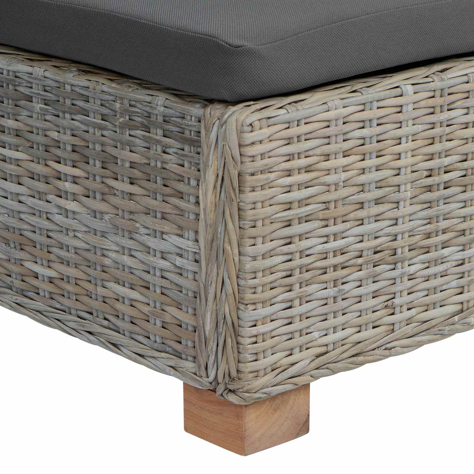 vidaXL Podnóżek z Poduszką GENDT Naturalny rattan Kubu Szary