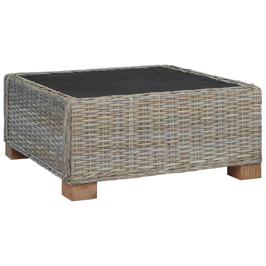 vidaXL Podnóżek z Poduszką GENDT Naturalny rattan Kubu Szary