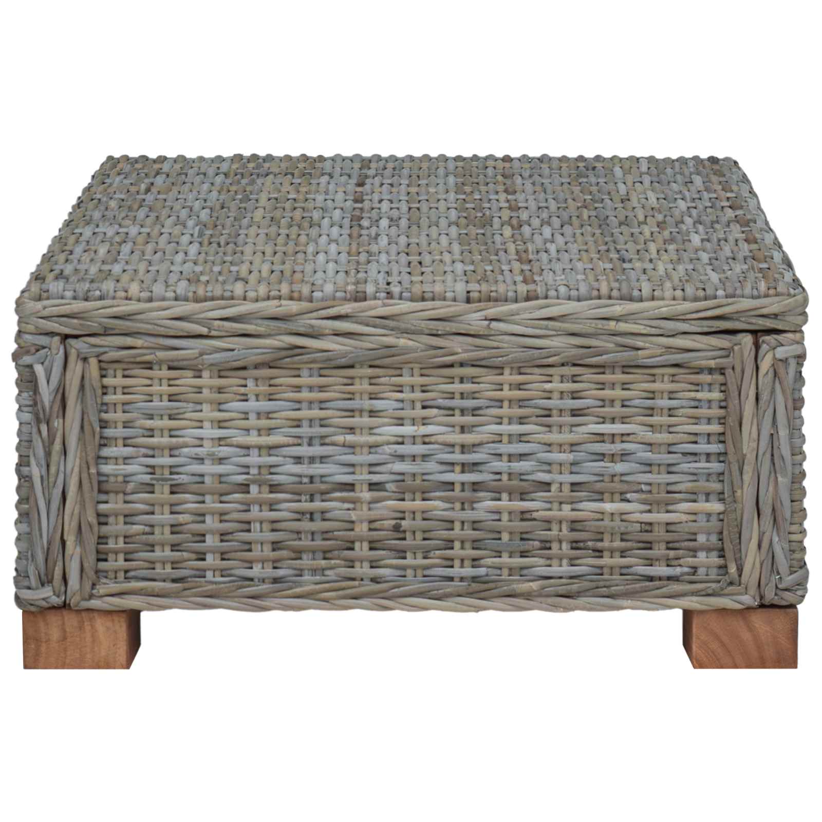 vidaXL Stolik kawowy GENDT Naturalny rattan Kubu Szary 67 x 60 x 30 cm