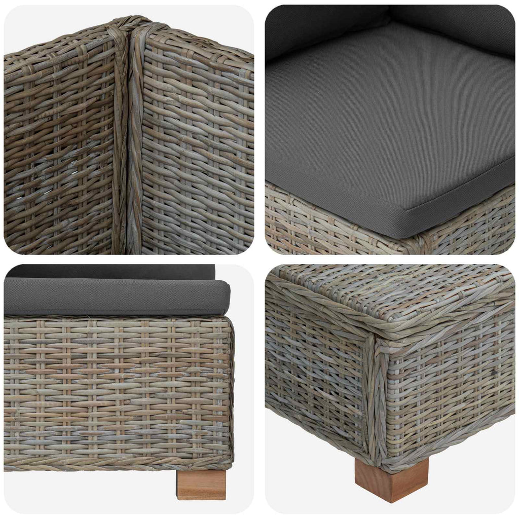 vidaXL 2 szt. Zestaw Rattanowy z Poduszkami GENDT Naturalny rattan
